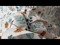 Памучен плат/платно цветя и листа